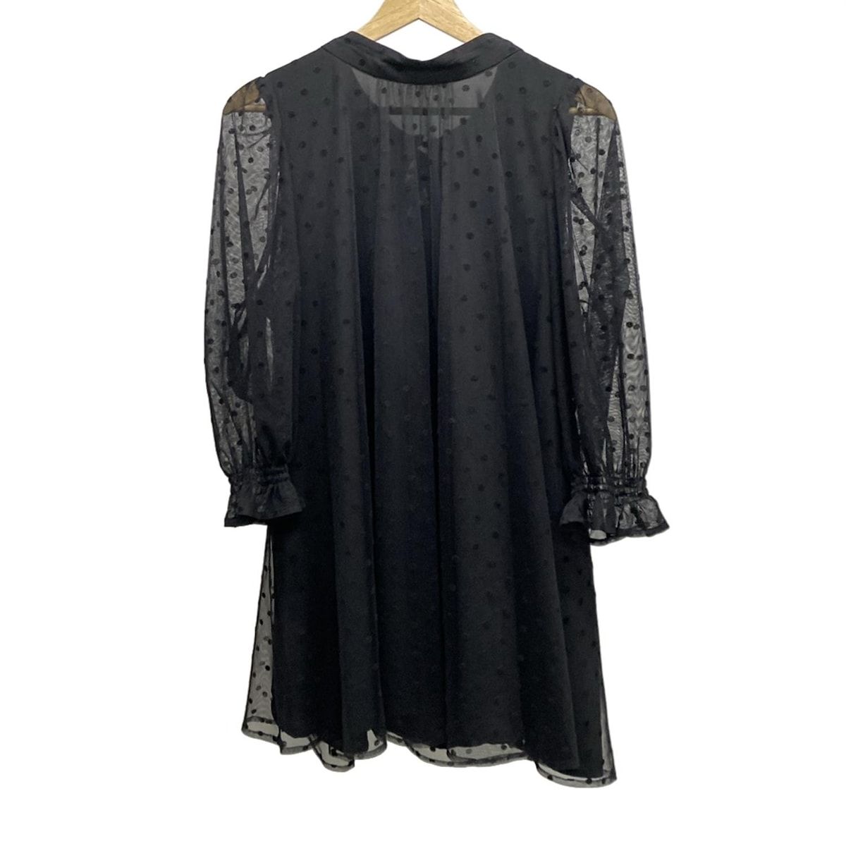 Rose Tiara ローズティアラ ワンピース サイズ42 L レディース - 黒 ドット柄 ショート丈 レース