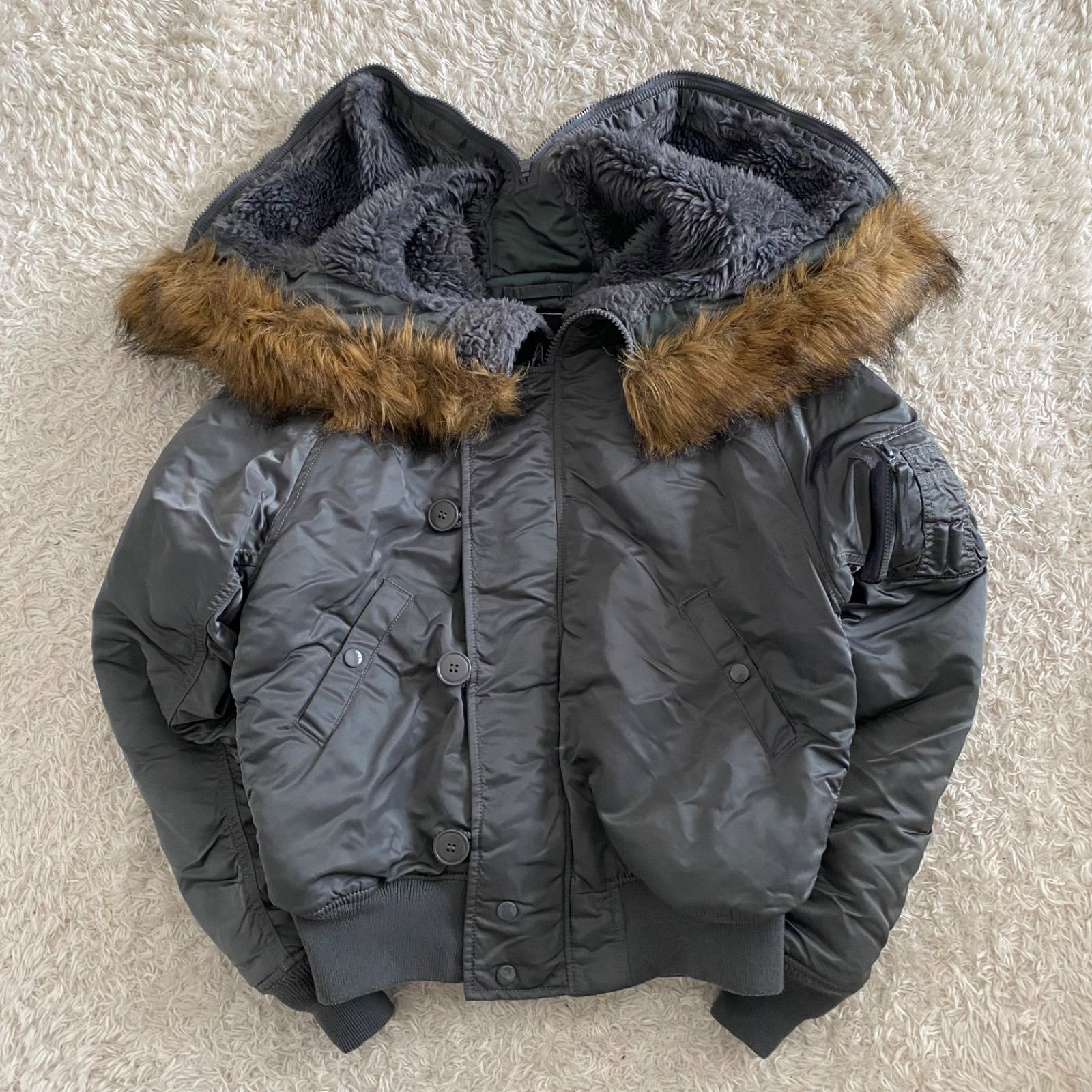 美品！ALPHA アルファ フライトジャケット N-2B Y2K 短丈 グレー