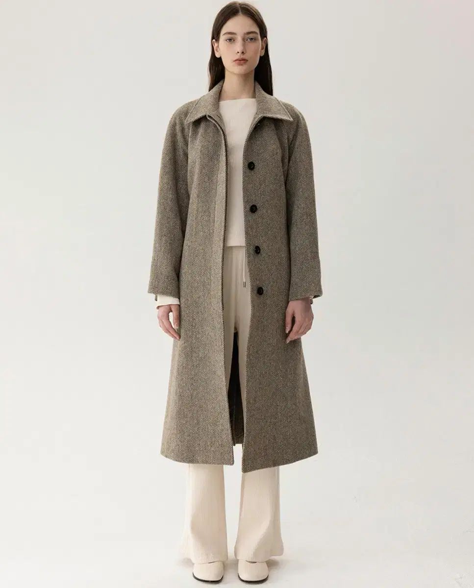 キンダーサルモン ウールSingle ヘリンボーン カーキ 冬シーズン セントム