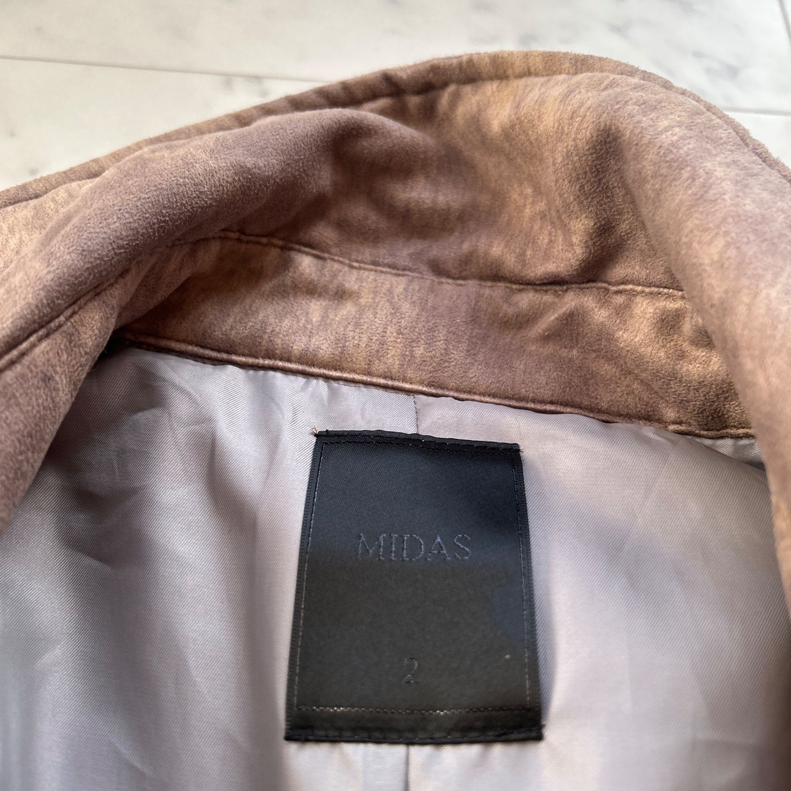 MIDAS ミダス スエードタッチ トレンチコート サイズ2 モカブラウン