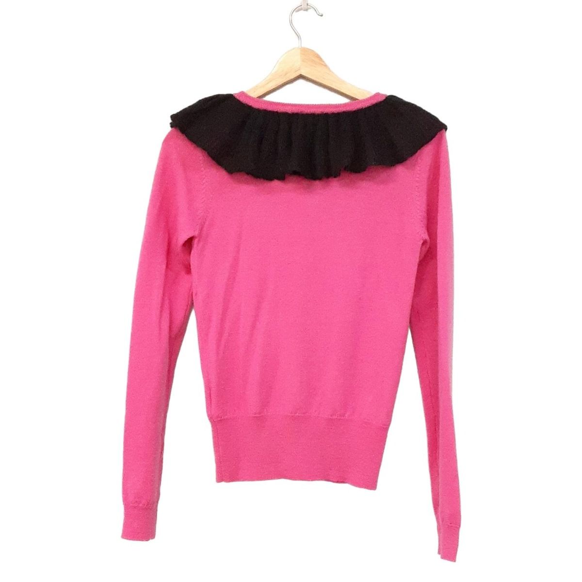 MANOUSH マヌーシュ カーディガン サイズXS レディース ピンク×黒 ラインストーン