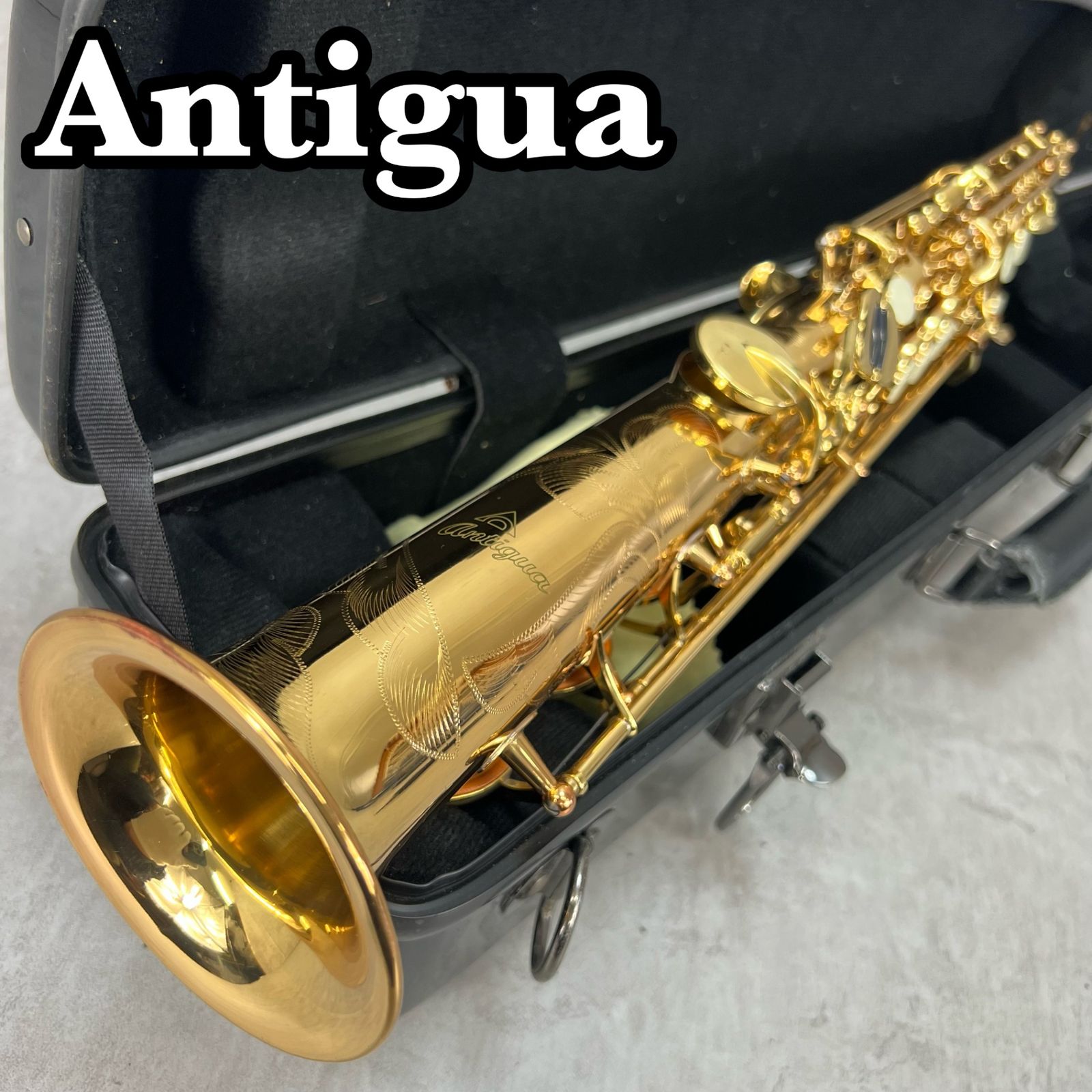 Antigua ソプラノサックス 管楽器 ラッカー シャイニーケース