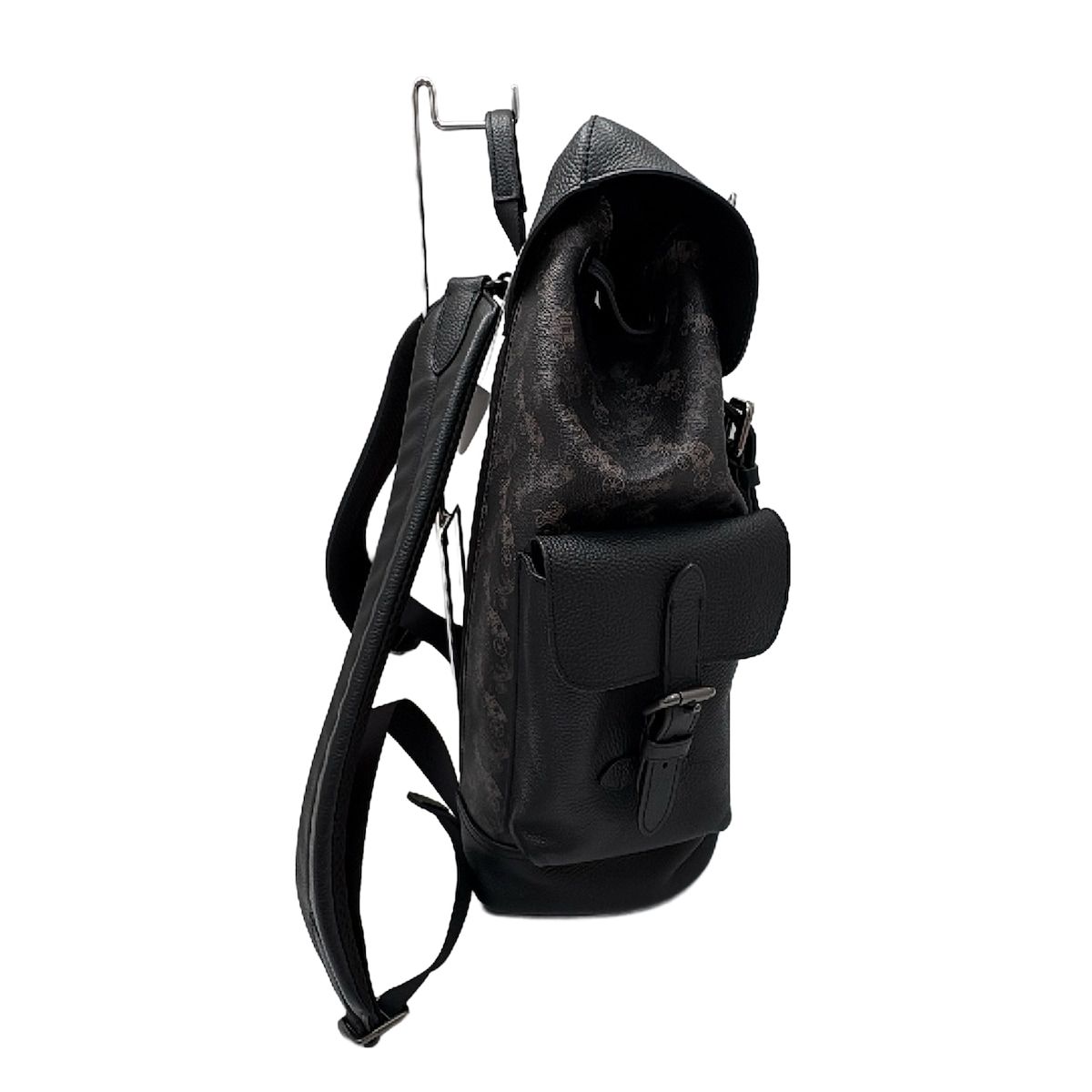 COACH コーチ リュックサック - 89897 黒×グレー 馬車柄 レザー