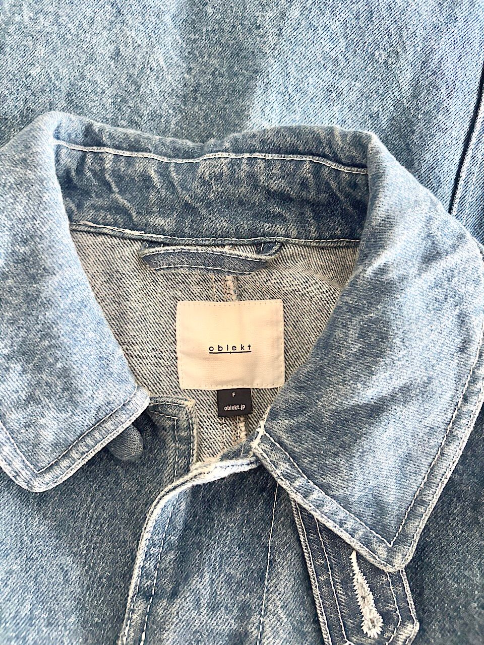 美品】高山都さん・oblekt デニムステンカラーコート - メルカリ