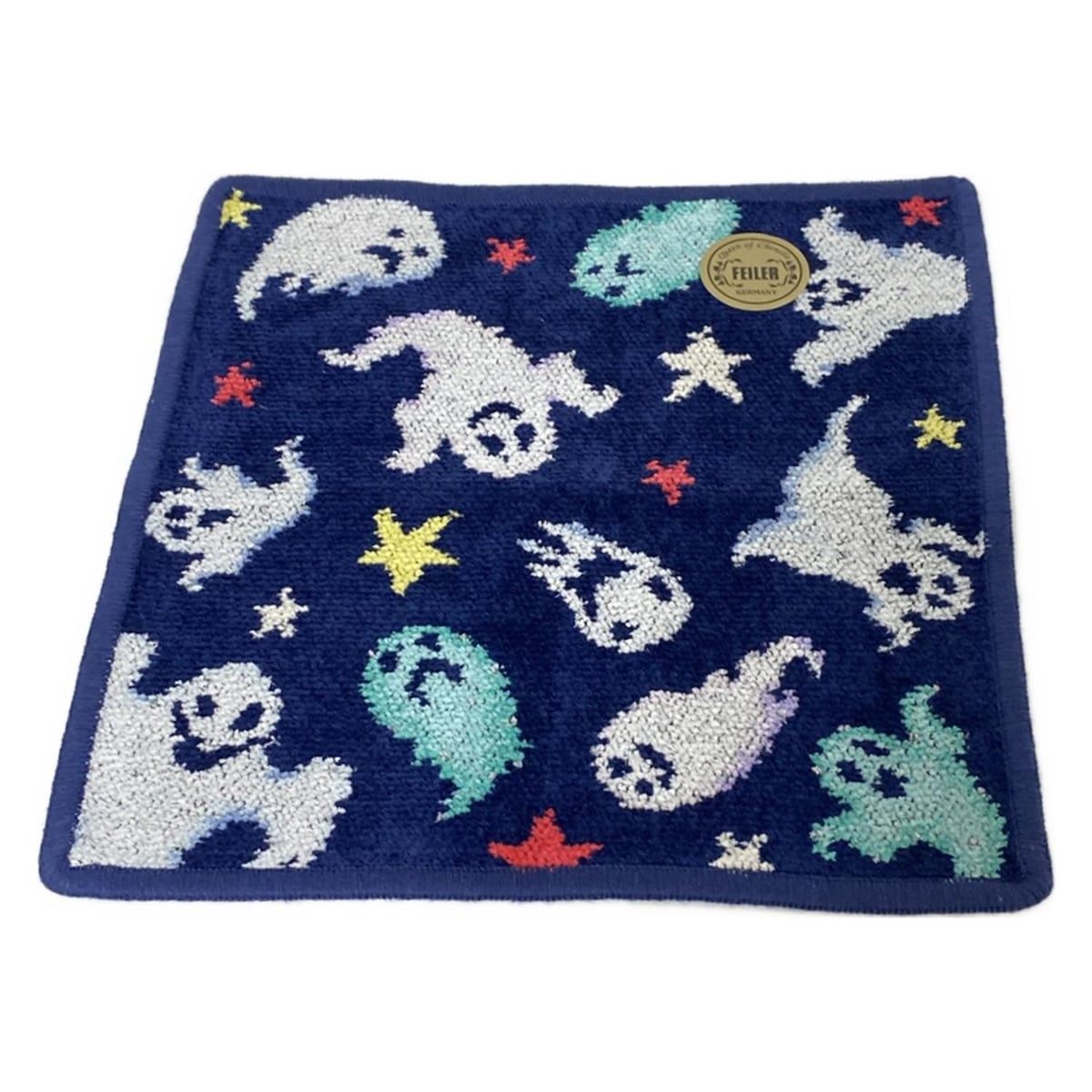 FEILER フェイラー 小物 - ダークネイビー×白×マルチ ハンドタオル オーオバケ LOVERARY