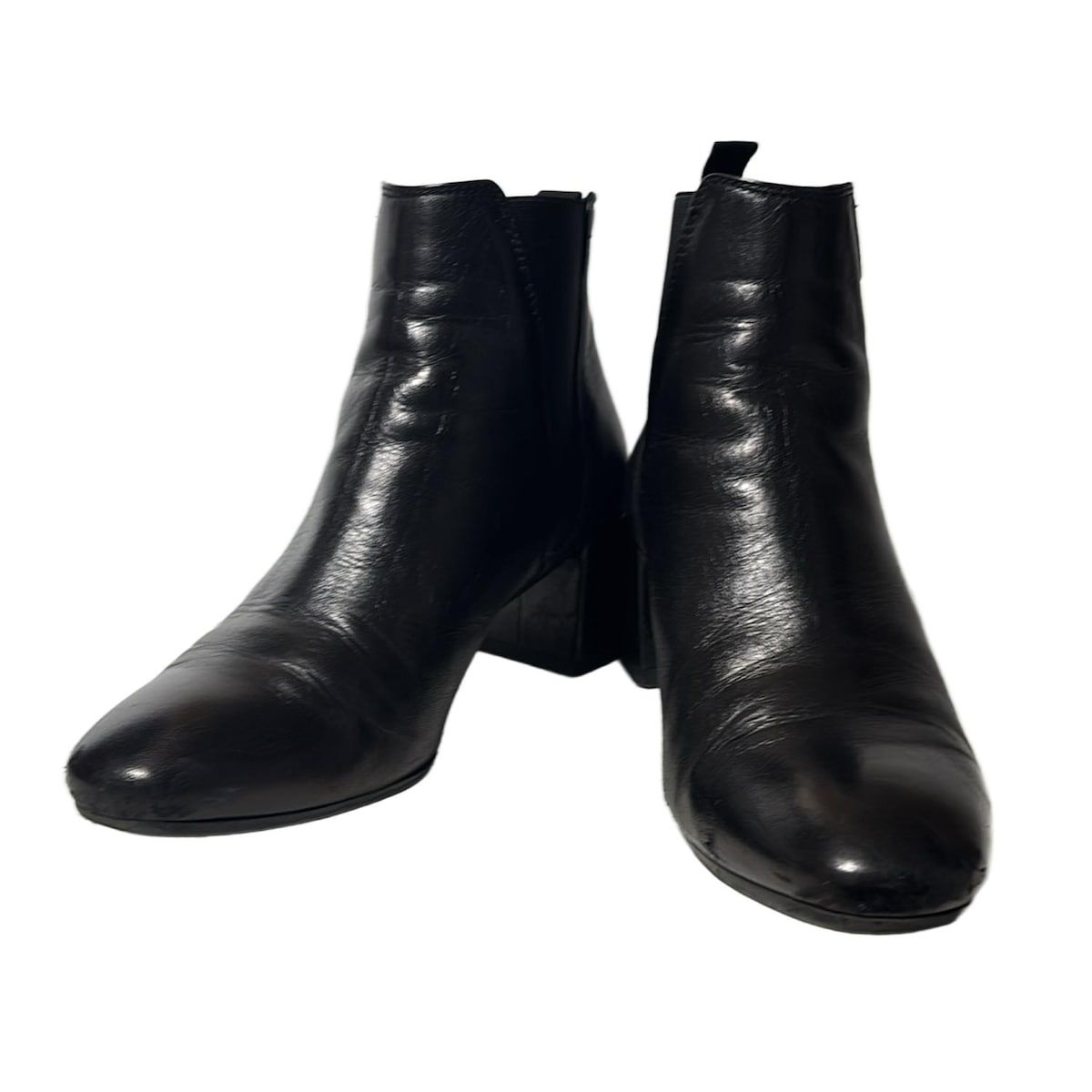 FABIO RUSCONI ファビオルスコーニ ショートブーツ 37 レディース 黒 サイドゴア レザー