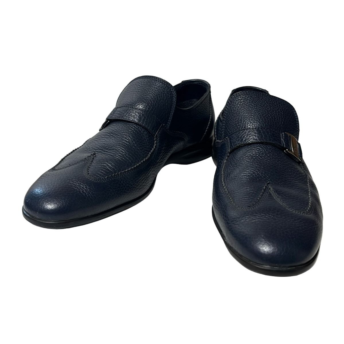 SalvatoreFerragamo サルバトーレフェラガモ ローファー 9 2 E メンズ - ネイビー ヴァラ レザー