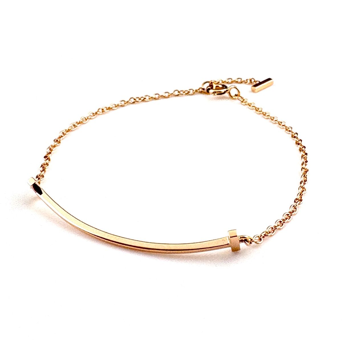 ティファニー TIFFANY&Co. T スマイル ブレスレット PG ピンクゴールド