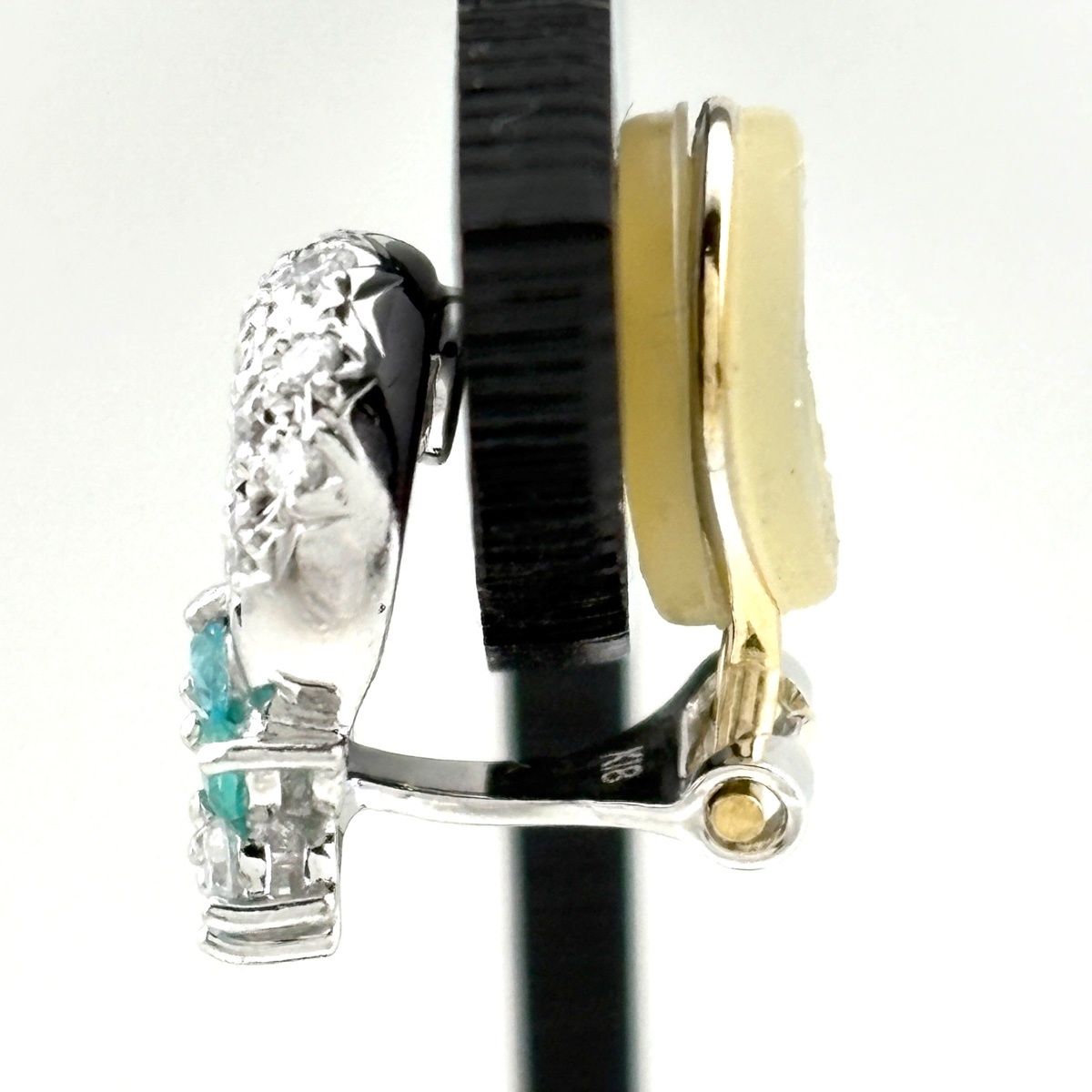 タサキ TASAKI パライバトルマリン デザインイヤリング プラチナ WG ホワイトゴールド YG イエローゴールド メレダイヤ ダイヤモンド イヤリング Pt 900 K 14 18 レディース