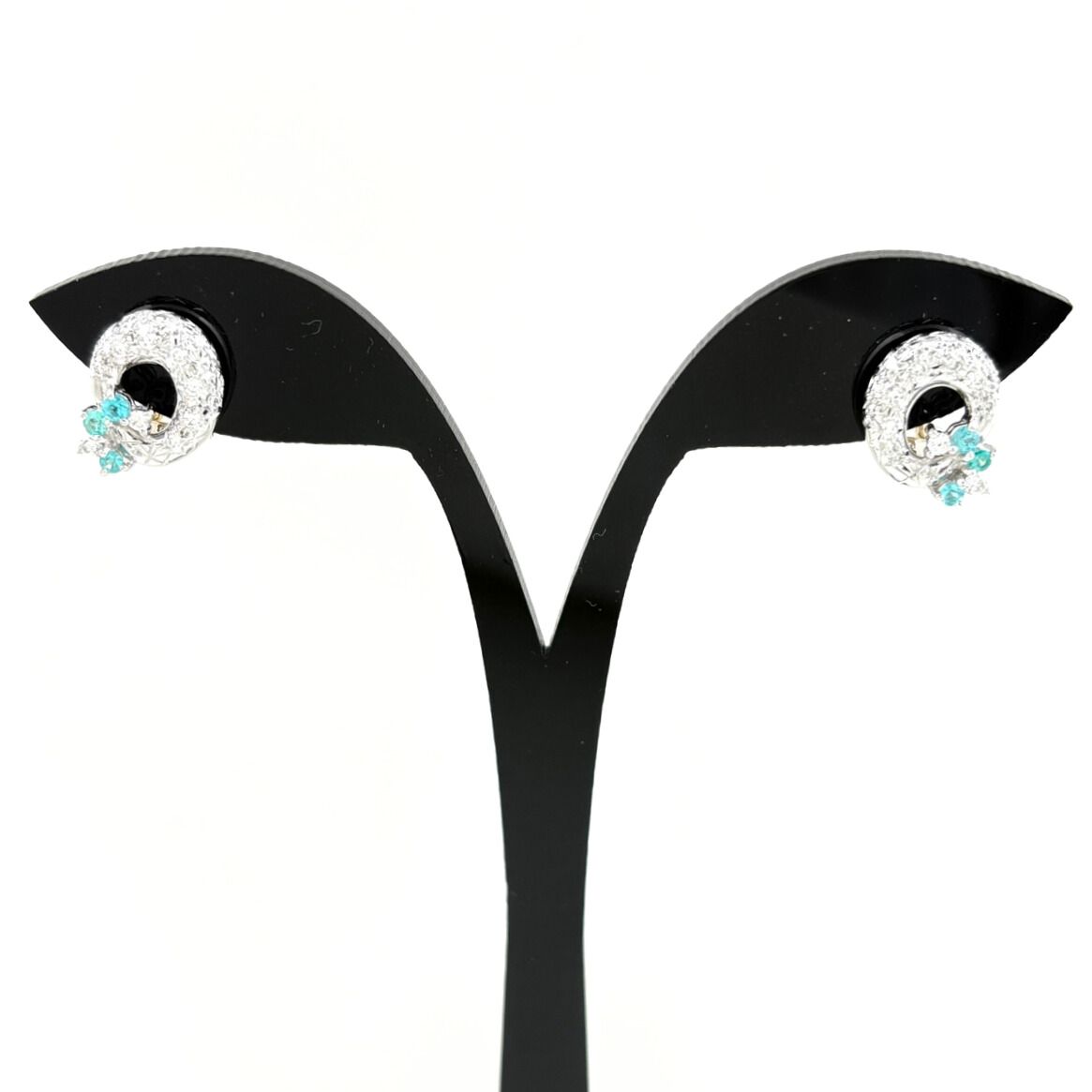 タサキ TASAKI パライバトルマリン デザインイヤリング プラチナ WG ホワイトゴールド YG イエローゴールド メレダイヤ ダイヤモンド イヤリング Pt 900 K 14 18 レディース