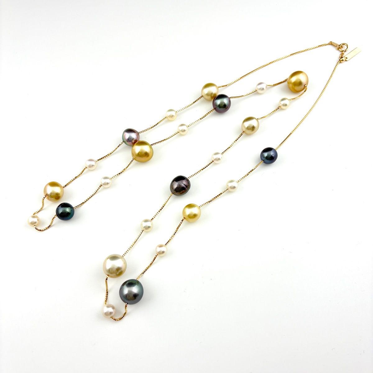 タサキ TASAKI ステーション ネックレス YG イエローゴールド 真珠 