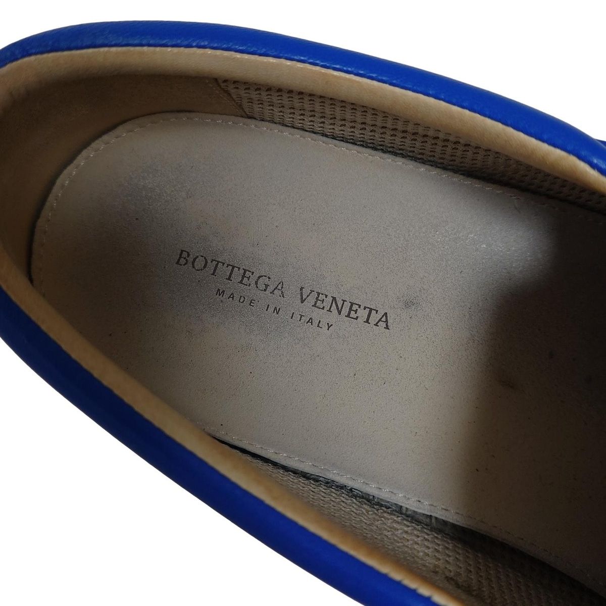  BOTTEGA VENETA ボッテガヴェネタ スリッポン メンズ ブルー イントレチャート インソール取外し可 レザー スリッポン 靴