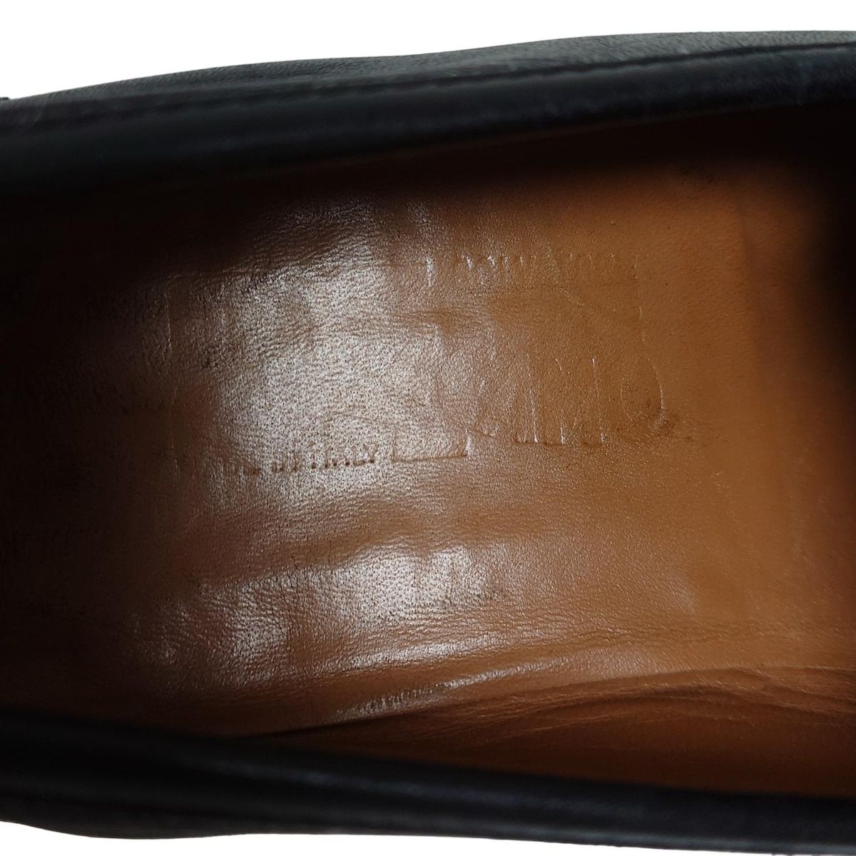  SalvatoreFerragamo サルバトーレフェラガモ ローファー 8 1 2 EE メンズ 黒 ガンチーニ アウトソール張替済 レザー ローファー ブーツ 革靴