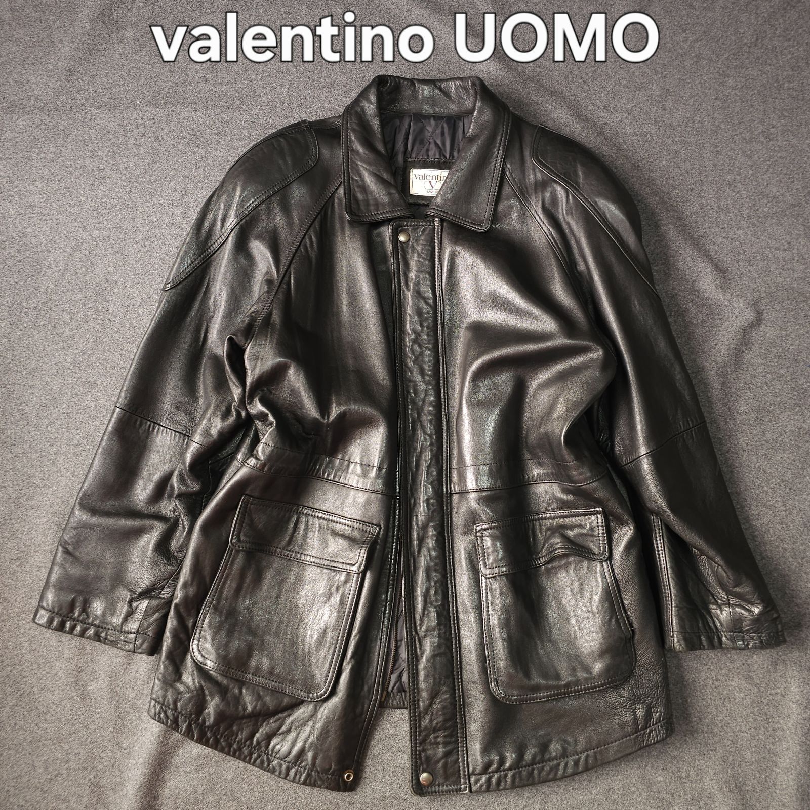 VALENTINO UOMO ヴィンテージ 羊革 レザージャケット M Rare Vintage Valentino Uomo Leather Jacket 1990s - Etsy