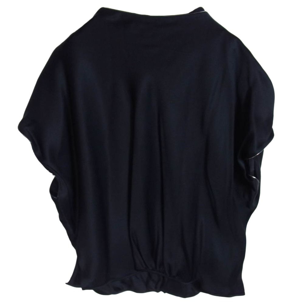GIORGIO ARMANI ジョルジオアルマーニ シルク ブラウス カットソー ダークネイビー系 50