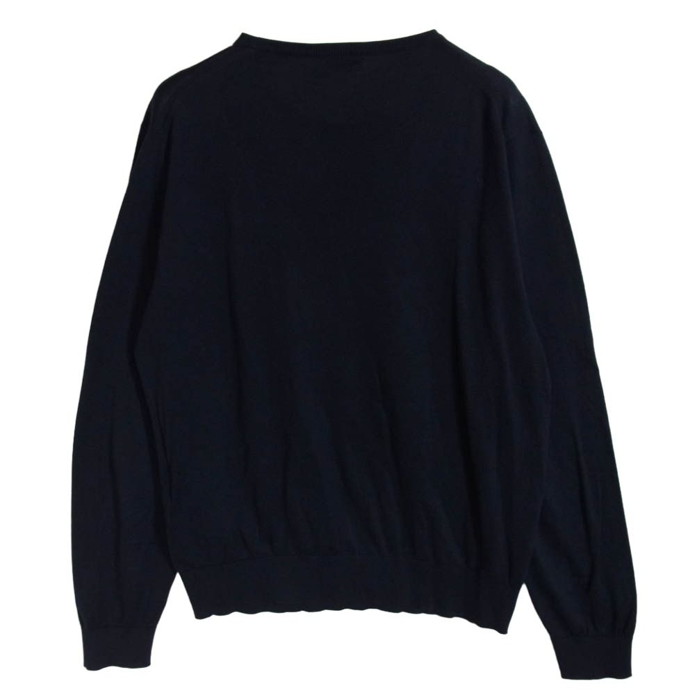 ジョンスメドレー クルーネックニット M ネイビーシーアイランドコットン100% JOHN SMEDLEY ジョンスメドレー イギリス製 SEA ISLAND COTTON シー