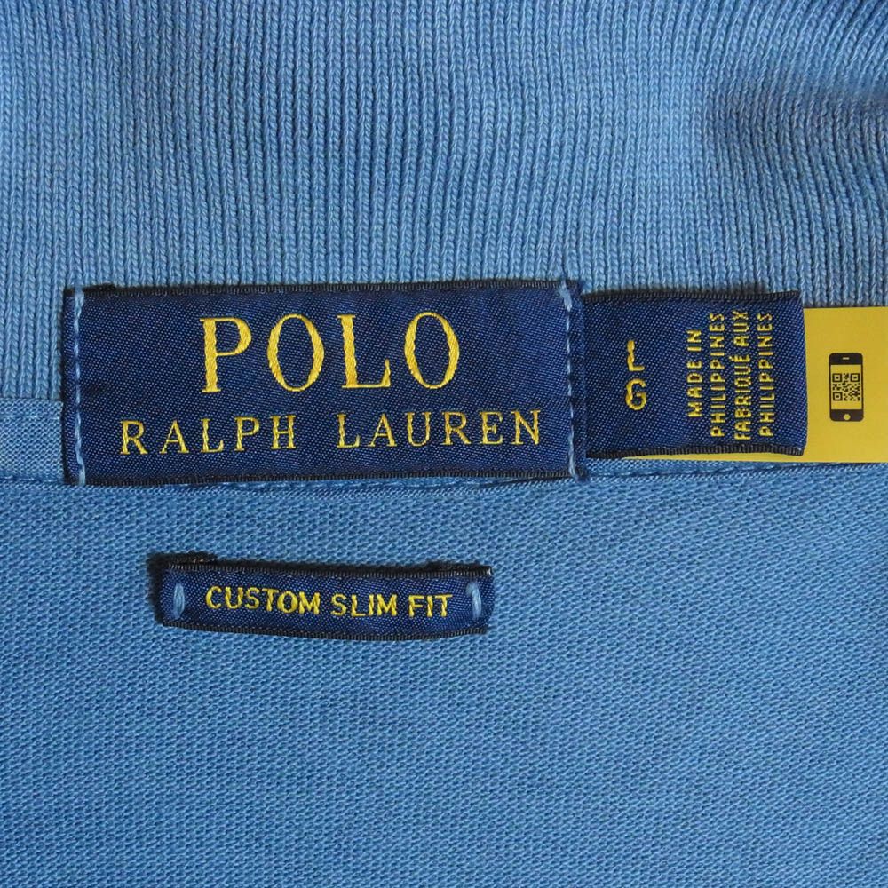 美品　ポロラルフローレン　ポロシャツ　トロピカル刺繍　ヴィンテージ加工　現行タグ POLO RALPH LAUREN ポロ・ラルフローレン CUSTOM SLIM FIT