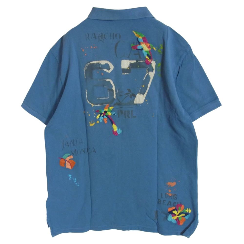 美品　ポロラルフローレン　ポロシャツ　トロピカル刺繍　ヴィンテージ加工　現行タグ 美品 ポロラルフローレン ポロシャツ トロピカル刺繍 ヴィンテージ加工