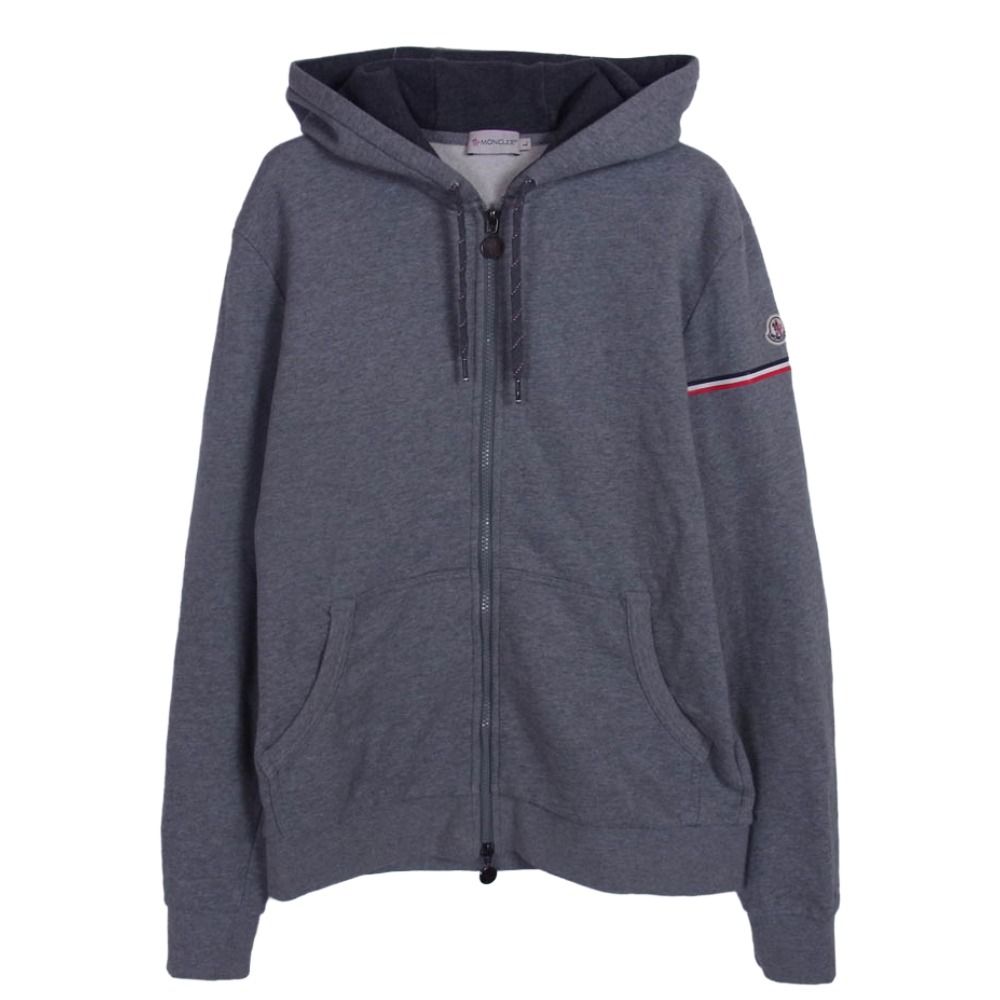 モンクレール　マグリアカーディガン グレー　ロゴワッペン　メンズ　グレー　L MONCLER モンクレール 420918411350 Maglia Cardigan マリア ロゴ