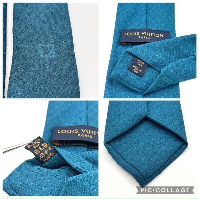 ルイヴィトン モノグラム ブルー ネクタイ 125688 - メルカリ