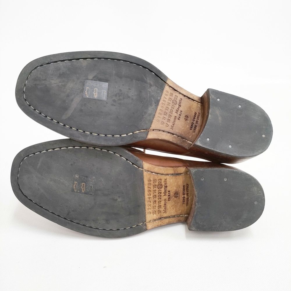  MAISON レザーシューズ ヒール サイズ40 シューズ 靴 ブラウン メンズ メゾンマルジェラ 5 1206 G その他 靴