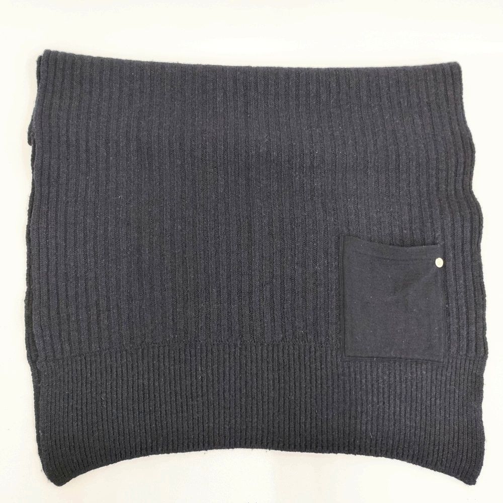 45 R rpm 甘撚りウールリブストール ニット 定価30800円 大判 マフラー ストール ネイビー レディース フォーティーファイブアールピーエム 5-1206 T