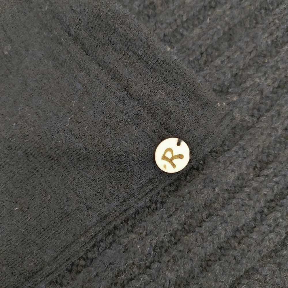 45 R rpm 甘撚りウールリブストール ニット 定価30800円 大判 マフラー ストール ネイビー レディース フォーティーファイブアールピーエム 5-1206 T