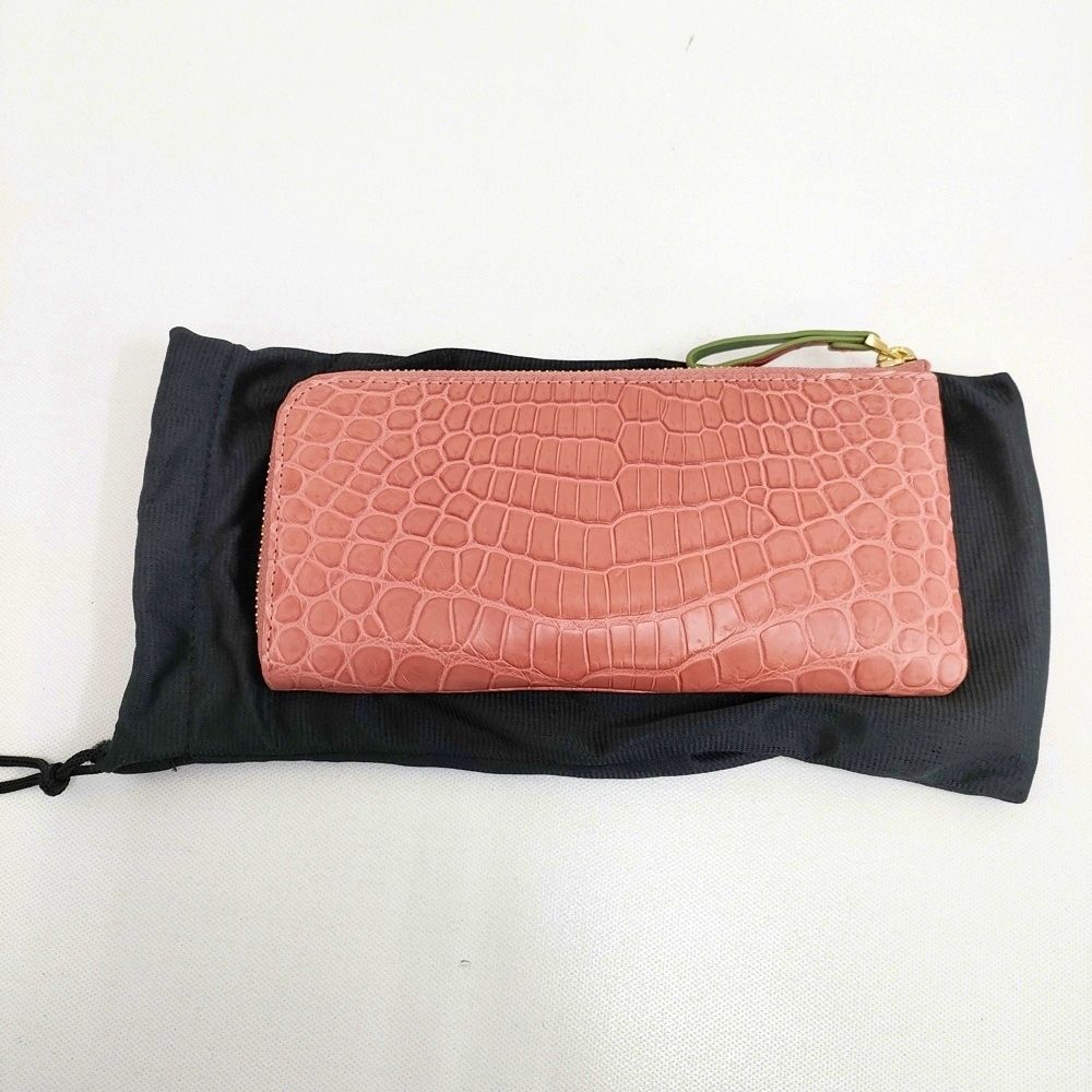 Alumuco アルムコ マットクロコダイル ラウンドファスナー 長財布