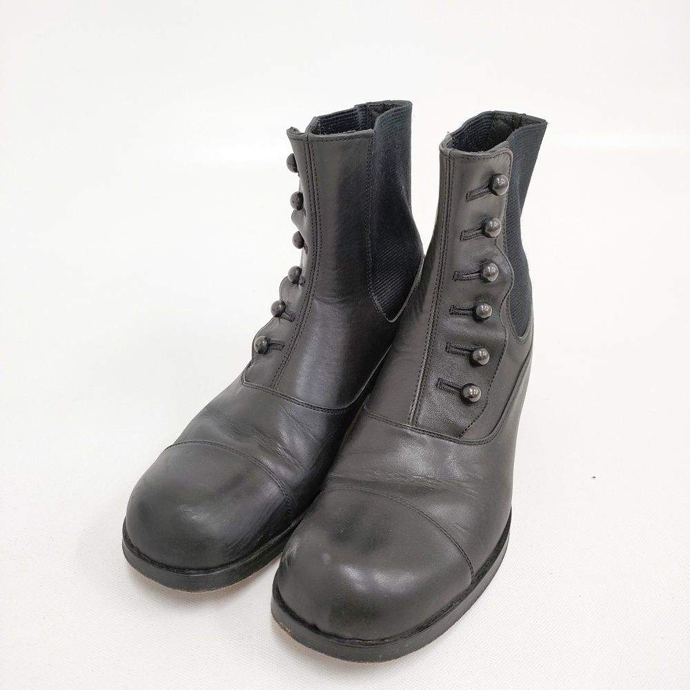 SHOES ボタンドサイドゴアブーツ サイズ24 cm ブーツ ブラック レディース ビューティフルシューズ 5 1206 G