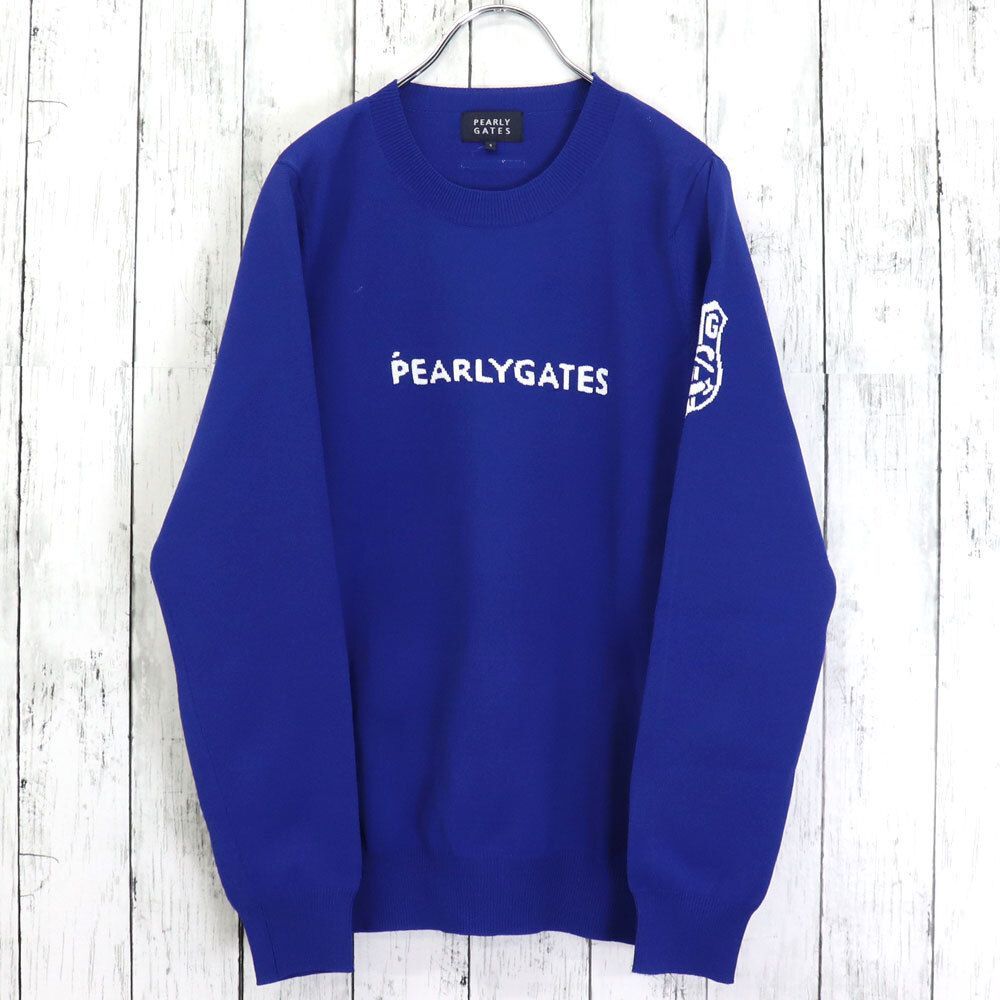 ☆美品 PEARLY GATES パーリーゲイツ センターロゴ ニット クルー