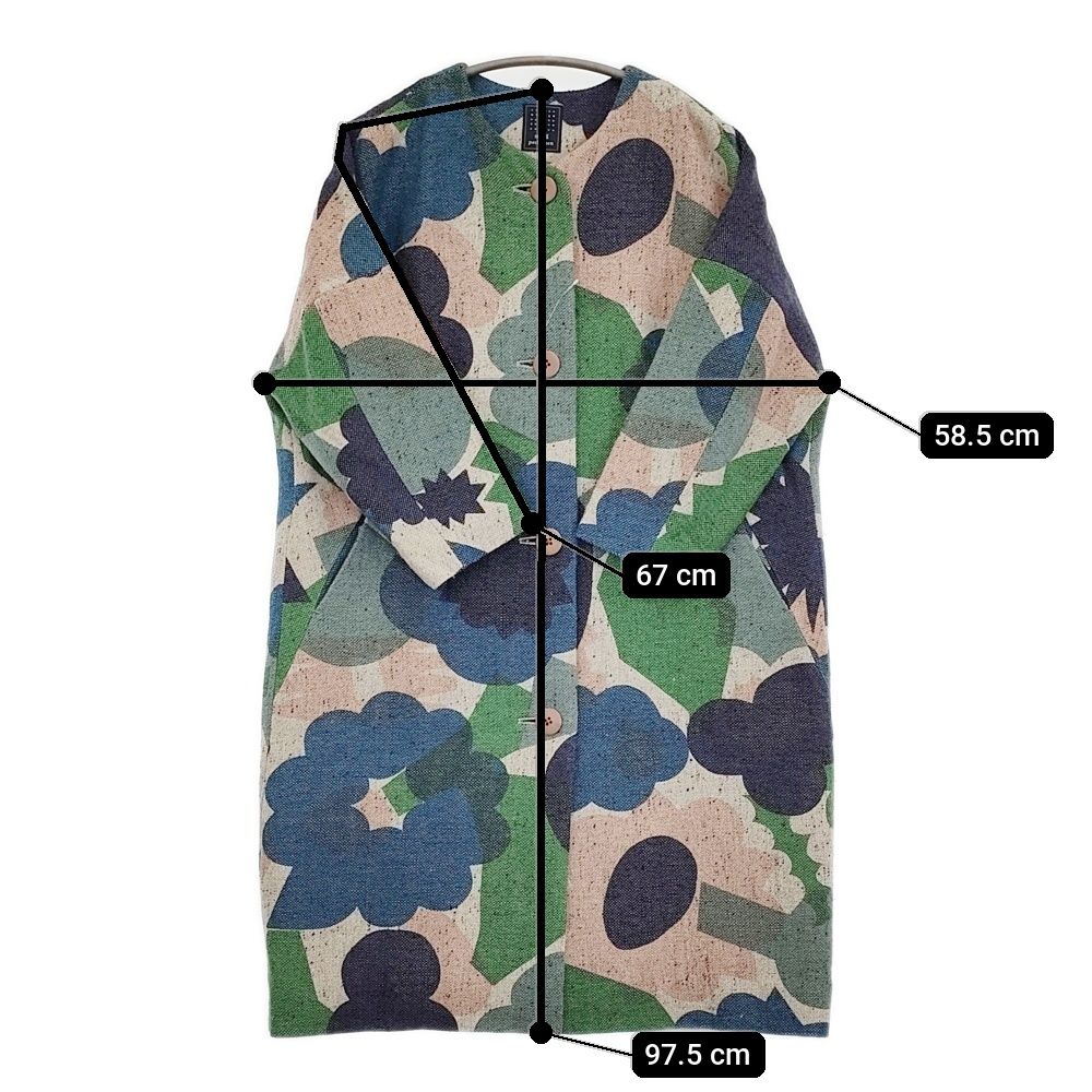 mina perhonen flower basket ra6370 サイズ38 ノーカラー コート