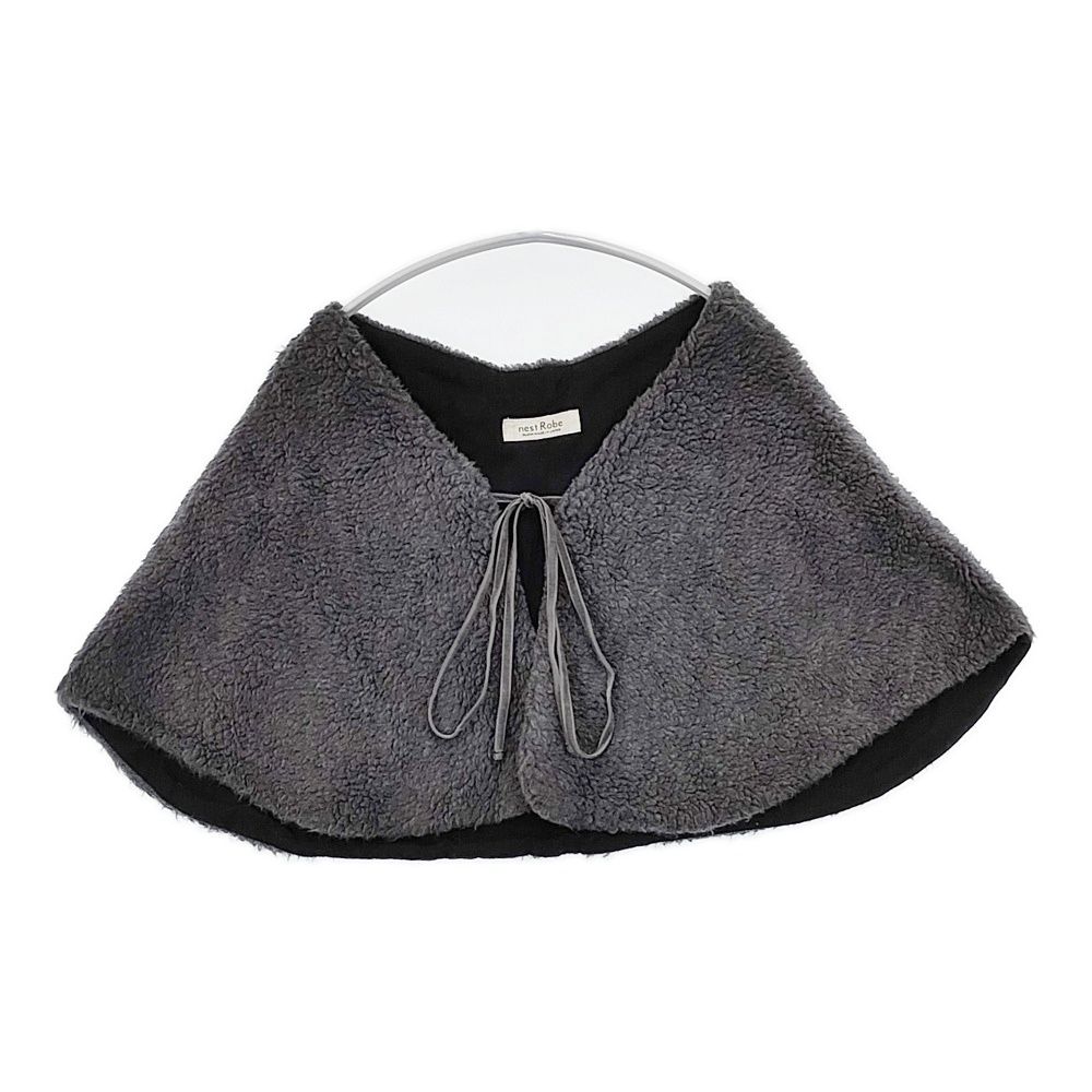 nest Robe ウールボア ケープ 定価14300円 01223 1037 ポンチョ 22 AW チャコールグレー レディース ネストローブ 5 1206 T