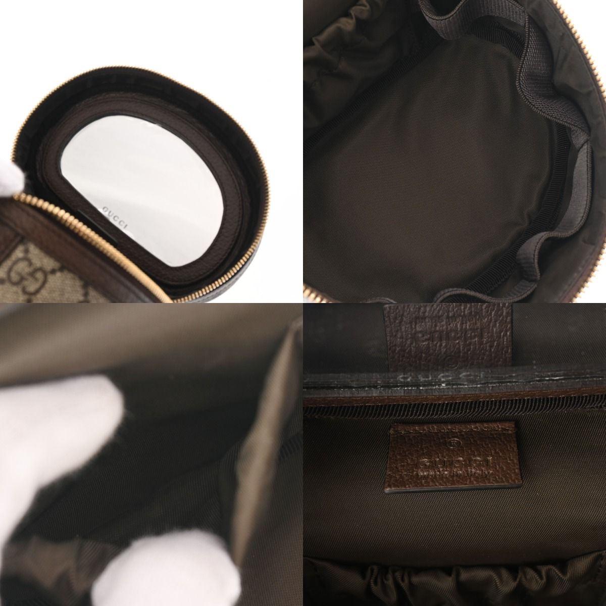  グッチ コスメティックケース ベージュ 627463 レディース GGスプリームキャンバス レザー バニティバッグ ポーチ バッグ