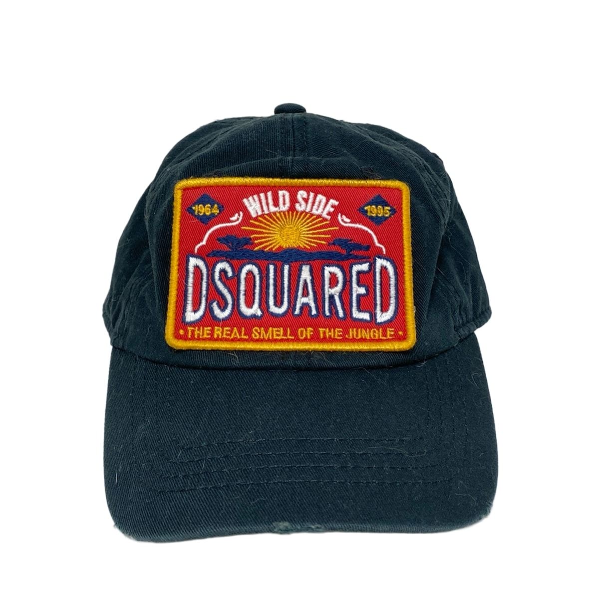 ディースクエアード キャップ 黒 レッド マルチ コットン