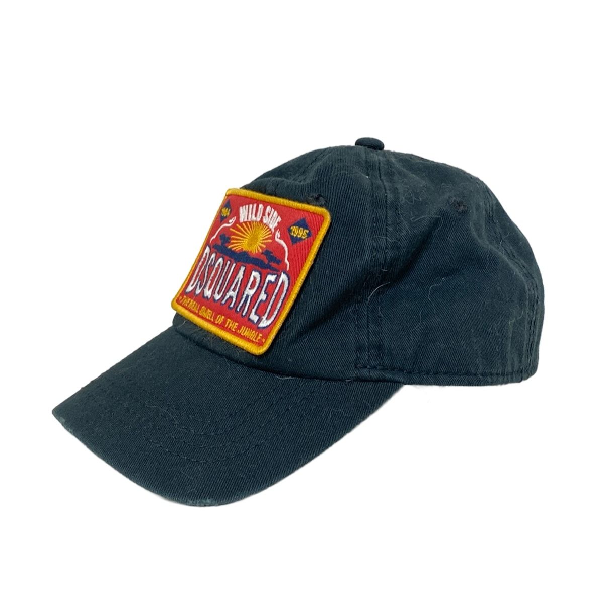 ディースクエアード キャップ - 黒×レッド×マルチ コットン