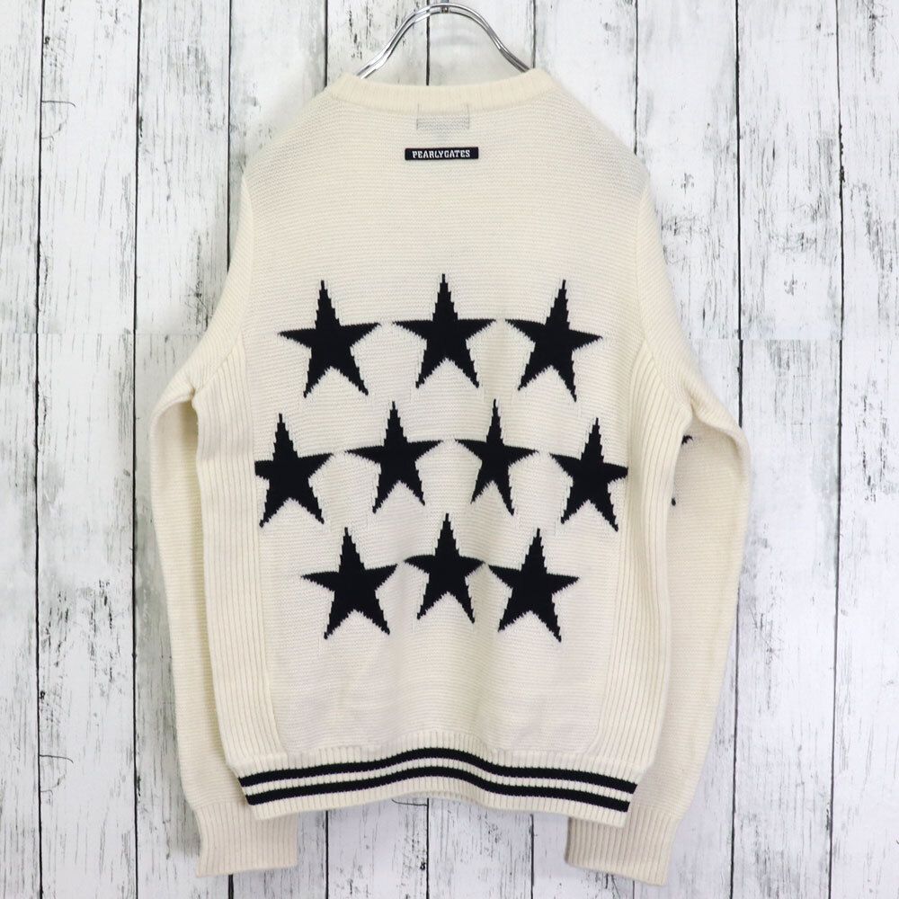 ☆美品 PEARLY GATES パーリーゲイツ スター 星柄 クルーネック