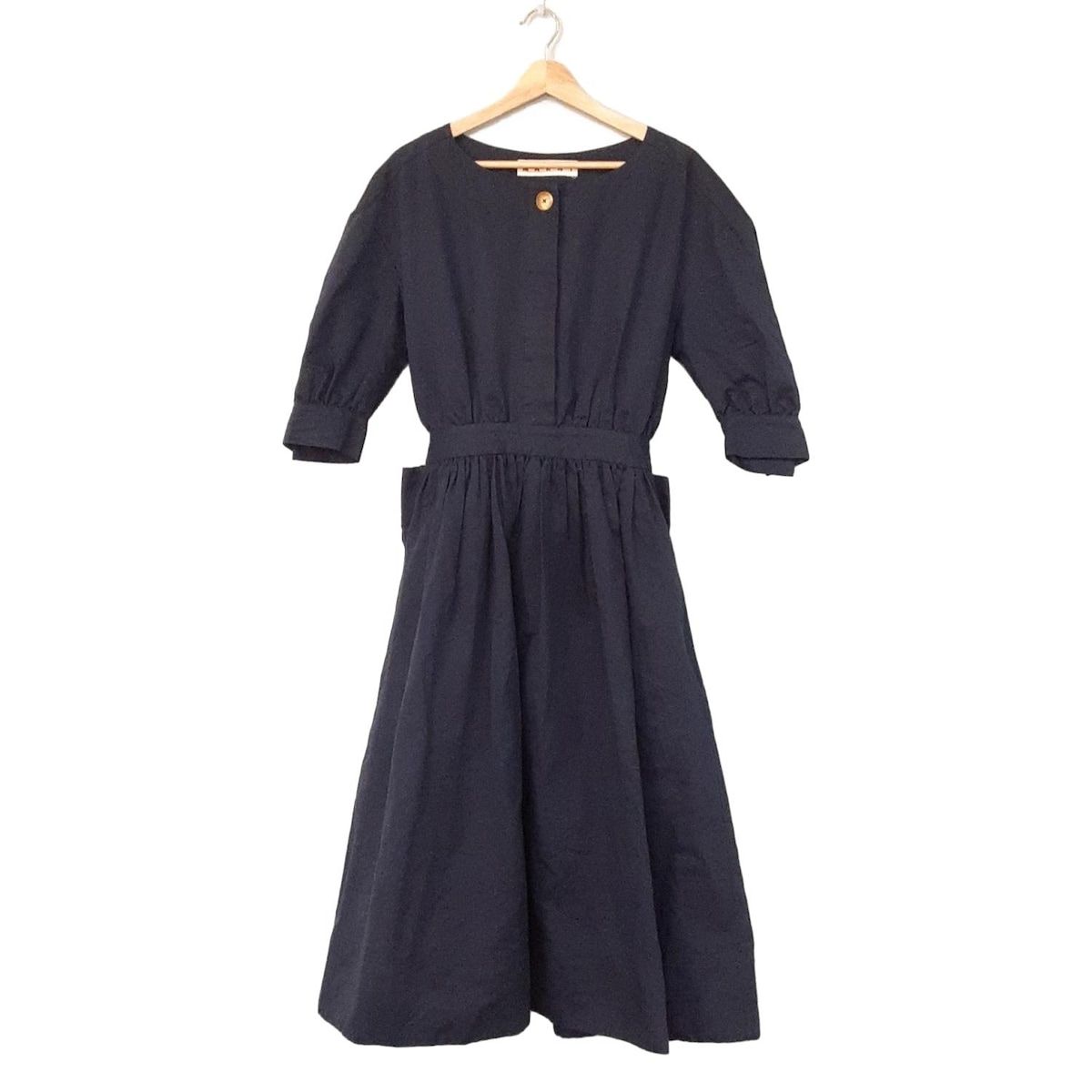 MARNI(マルニ) ワンピース サイズ36 S レディース - ネイビー 半袖