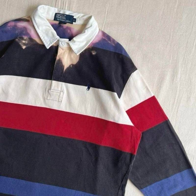 希少サイズXL】ポロバイラルフローレン ポニーロゴ刺繍ラガーシャツ 太