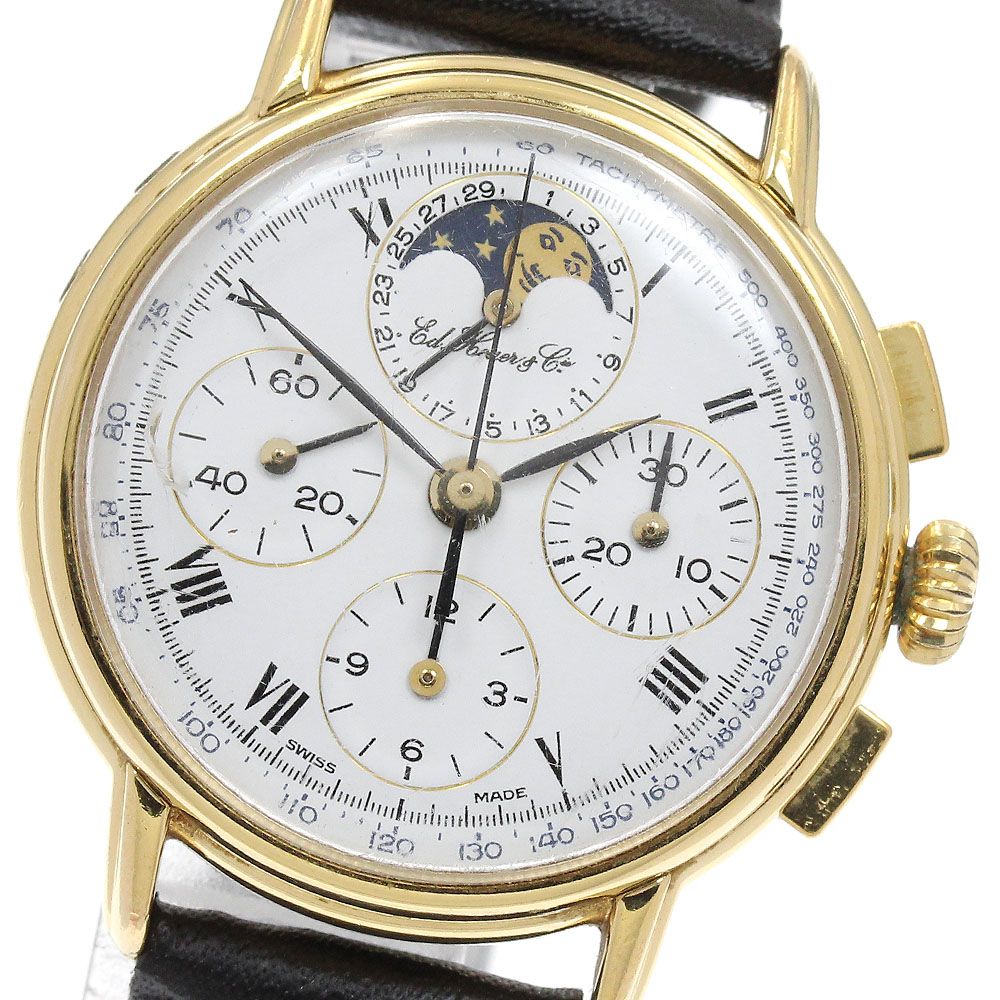 ホイヤー Heuer 188 505 エドワードホイヤー ムーンフェイズ クロノグラフ 手巻き ボーイズ _923065