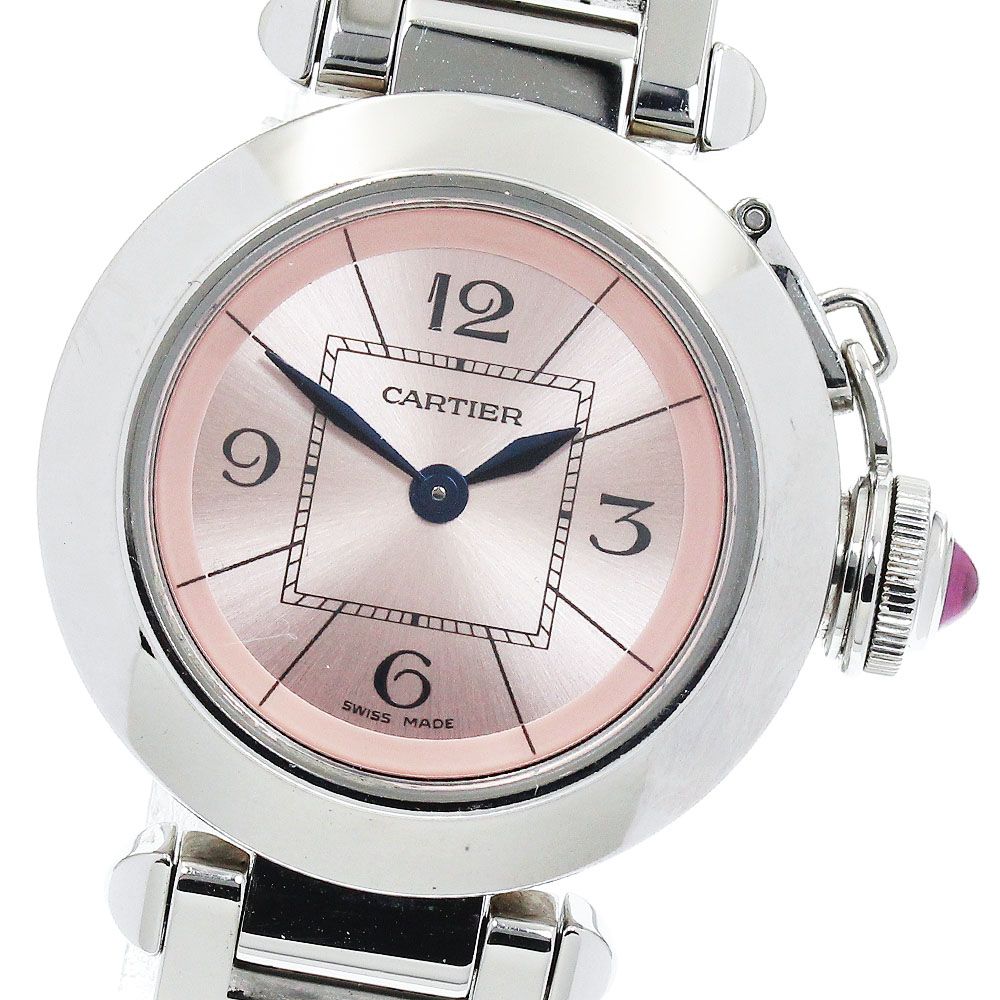 YU0035カルティエ Cartier W3140025ミスパシャ クォーツ 楽天市場】カルティエ Cartier ミスパシャ W3140025 SS/サテンレザー