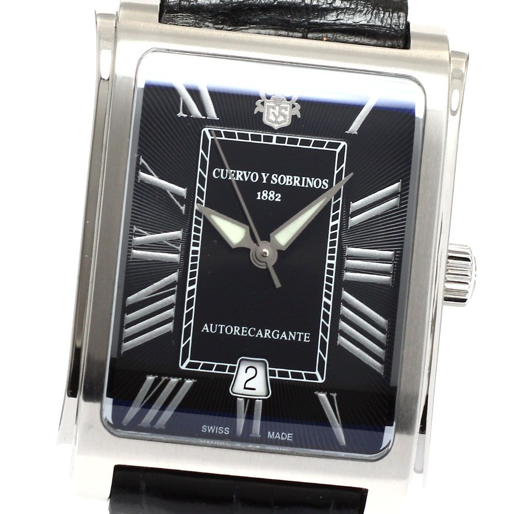 クエルボ イ ソブリノス CUERVO Y SOBRINOS A1015 プロミネンテ クラシコ デイト 自動巻き メンズ 箱 保証書付き_932339