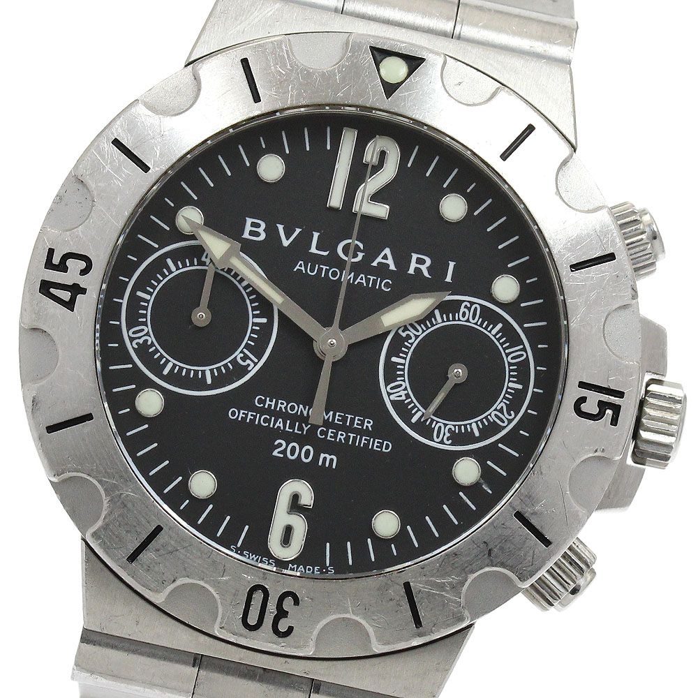 ブルガリ BVLGARI SCB 38 S ディアゴノ スクーバ クロノグラフ 自動巻き メンズ _931874
