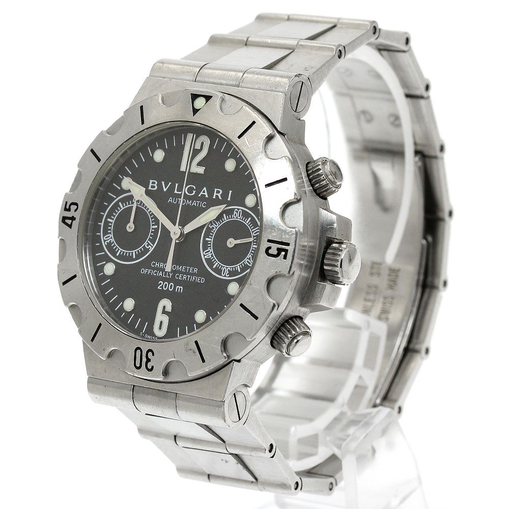 ブルガリ BVLGARI SCB 38 S ディアゴノ スクーバ クロノグラフ 自動巻き メンズ _931874