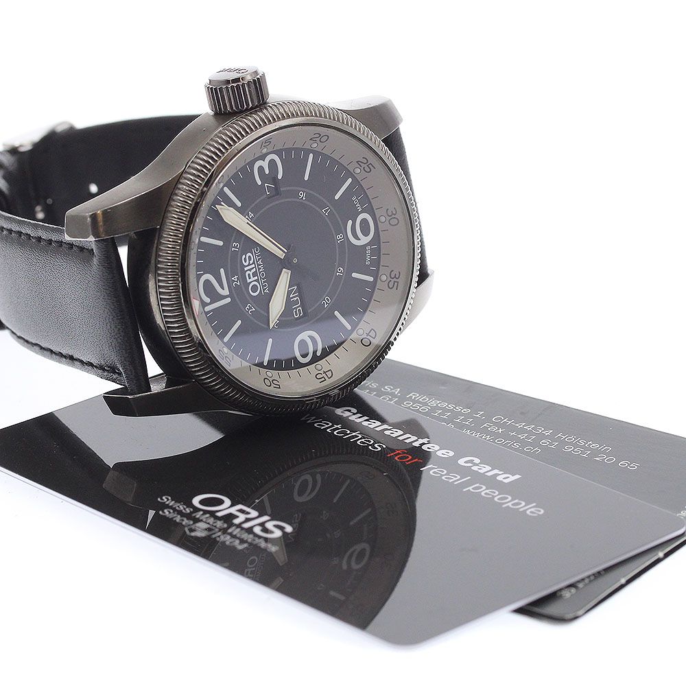 オリス ORIS 01 735 7660 ビッグクラウン パイロットウォッチ デイデイト 自動巻き メンズ 保証書付き_921171