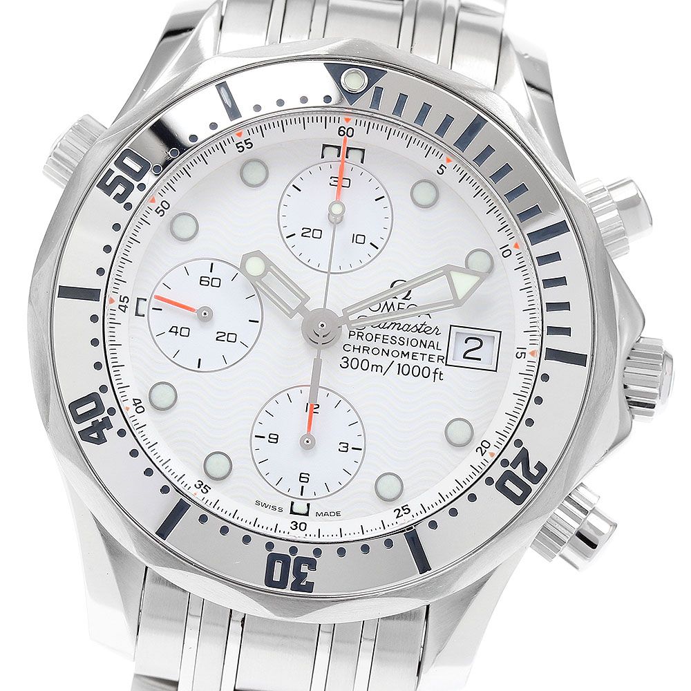 オメガ OMEGA 2598 20 シーマスター300 デイト クロノグラフ 自動巻き メンズ 保証書付き_922108