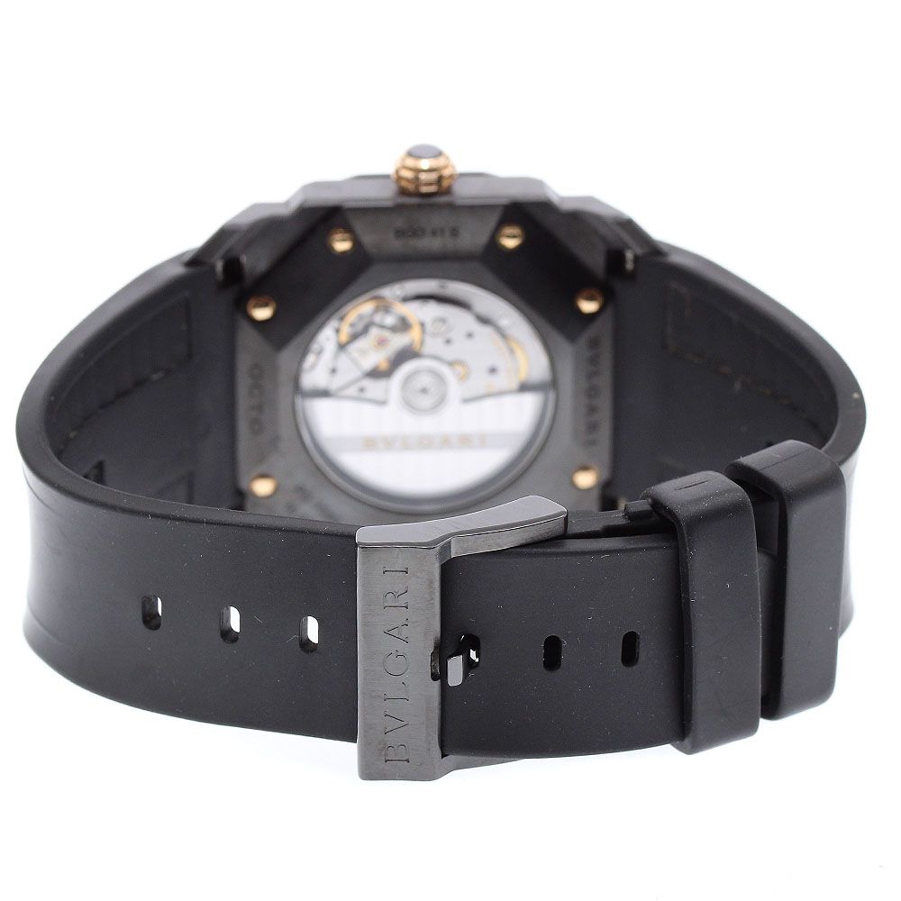  ブルガリ BVLGARI BGO41S オクト ウルトラネロ デイト 自動巻き メンズ 保証書付き_933556 テーラードジャケット 自動巻き時計 腕時計(アナログ)