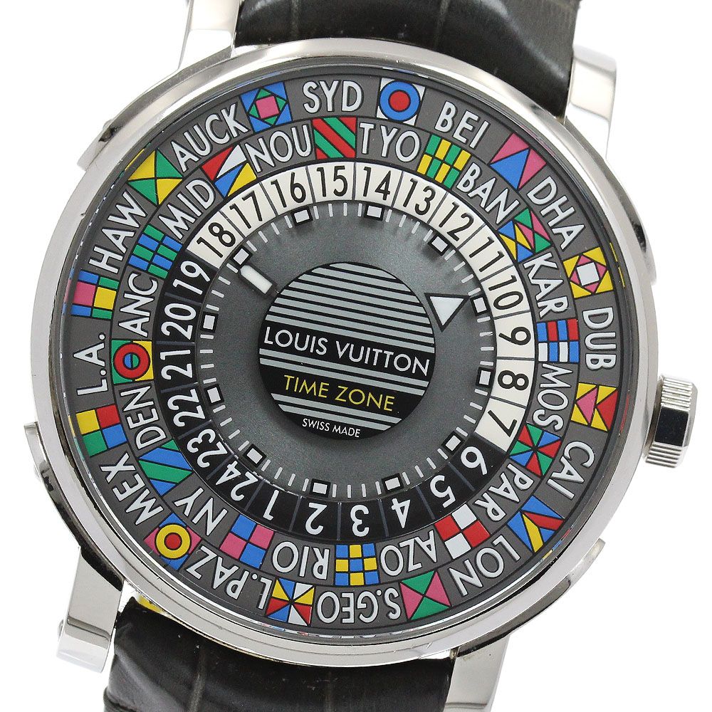 ルイ ヴィトン LOUIS VUITTON Q 5 D 20 エスカル タイムゾーン ワールドタイム 自動巻き メンズ _930841
