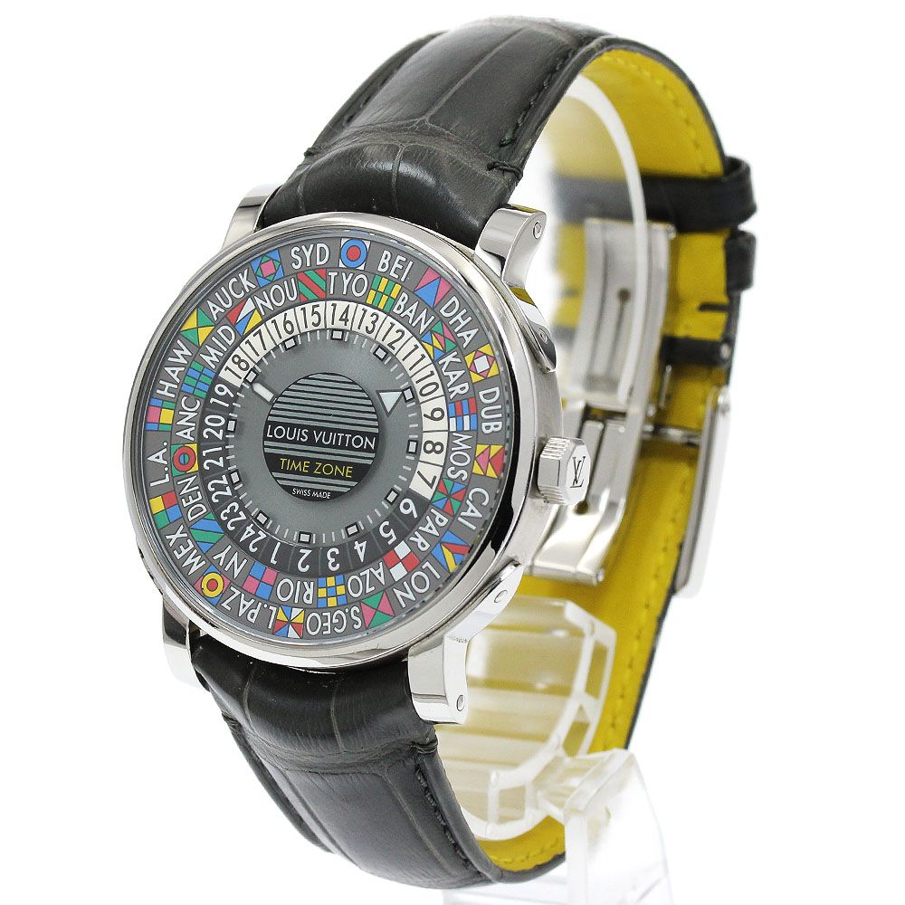ルイ ヴィトン LOUIS VUITTON Q 5 D 20 エスカル タイムゾーン ワールドタイム 自動巻き メンズ _930841
