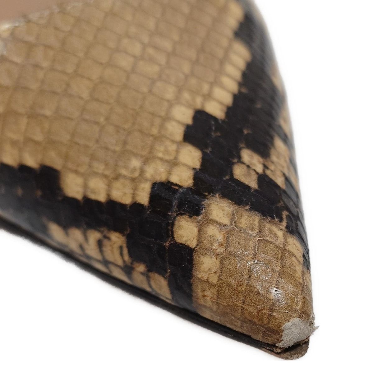  PELLICO ペリーコ フラットシューズ 39 1 2 レディース - ベージュ×ブラウン×マルチ 型押し加工 アウトソール張替済 レザー フラットシューズ バレエシューズ パンプス