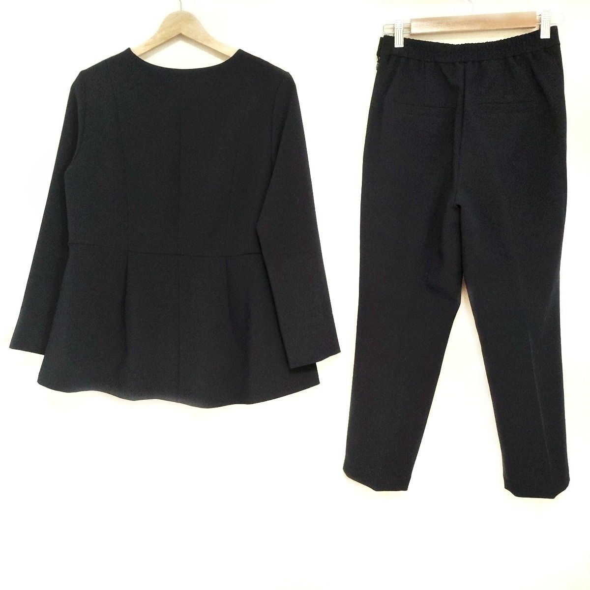 PLS T PLST プラステ レディースパンツセットアップ レディース - ダークネイビー パール ウエストゴム